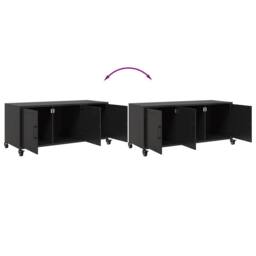 Berkfield Home TV Cabinet Black 100.5x39x43.5 cm Steel - thumbnail 9