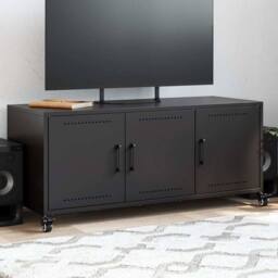 Berkfield Home TV Cabinet Black 100.5x39x43.5 cm Steel - thumbnail 2