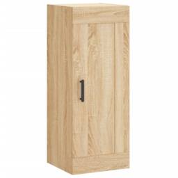 Berkfield Home Wall Mounted Cabinet Sonoma Oak 34.5x34x90 cm Engineered Wood in Light Brown - thumbnail 3