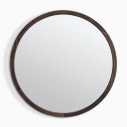 FurnitureboxUK Judith Walnut Wood Medium 80x80cm Round Wall Mirror - Size: 80x80 cm - thumbnail 3