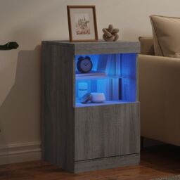 Berkfield Home Sideboard with LED Lights Grey Sonoma 41x37x67 cm - Size: 41 x 37 x 67 cm - thumbnail 4