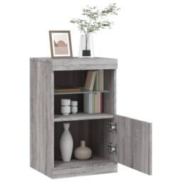 Berkfield Home Sideboard with LED Lights Grey Sonoma 41x37x67 cm - Size: 41 x 37 x 67 cm - thumbnail 5