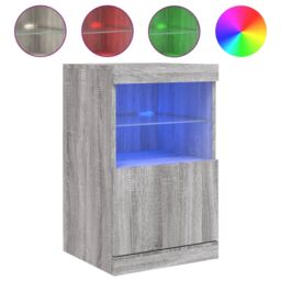 Berkfield Home Sideboard with LED Lights Grey Sonoma 41x37x67 cm - Size: 41 x 37 x 67 cm - thumbnail 2
