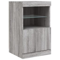 Berkfield Home Sideboard with LED Lights Grey Sonoma 41x37x67 cm - Size: 41 x 37 x 67 cm - thumbnail 3