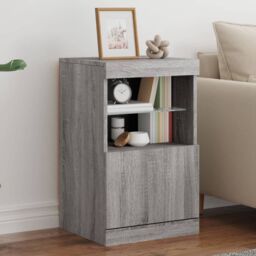 Berkfield Home Sideboard with LED Lights Grey Sonoma 41x37x67 cm - Size: 41 x 37 x 67 cm - thumbnail 1