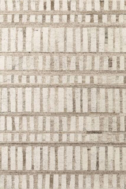 THE RUGS Vikosa Wool Rug Linara Handcrafted Cream Brown Abstract - Size: 80 cm x 150 cm - image 1