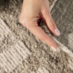 THE RUGS Vikosa Wool Rug Linara Handcrafted Cream Brown Abstract - Size: 80 cm x 150 cm - thumbnail 6