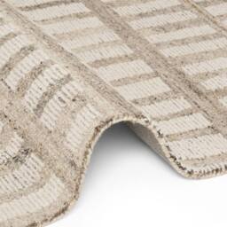 THE RUGS Vikosa Wool Rug Linara Handcrafted Cream Brown Abstract - Size: 80 cm x 150 cm - thumbnail 5