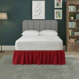 Snug City Base Valance Polycotton Sheet for Divan Beds Easy Care Bed Base Cover in Red - Size: Super King