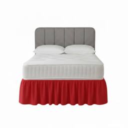 Snug City Base Valance Polycotton Sheet for Divan Beds Easy Care Bed Base Cover in Red - Size: Super King - thumbnail 2