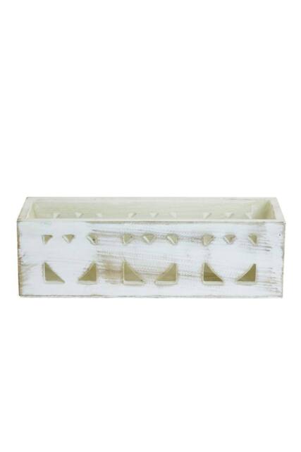 KDMD Wooden White Planter 3 Heart 3 Pack - image 1