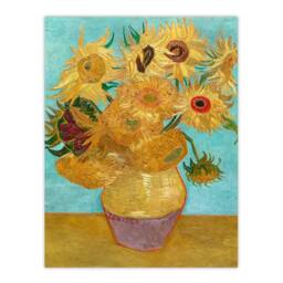 Artery8 Vincent van Gogh Framed Wall Art Print Vase with Twelve Sunflowers in Blue - Size: A4 - thumbnail 3