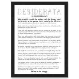 Artery8 Max Ehrmann Desiderata Poetry A4 Artwork Framed Wall Art Print in Black - thumbnail 1