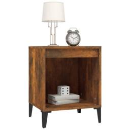 Berkfield Home Elegant Bedside Cabinet Smoked Oak 40x35x50 cm in Brown - Size: 40 x 35 x 50 cm - thumbnail 4