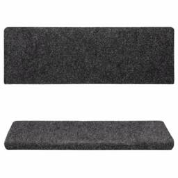 Berkfield Home Stair Mats 15 pcs Needle Punch 65x21x4 cm Grey - Size: Medium - thumbnail 4