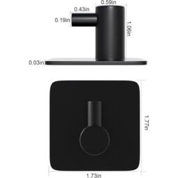 KORVIXA 10X STAINLESS STEEL ADHESIVE HOOKS - 3M WATERPROOF WALL HANGERS in Black - Size: 180 cm width x 180 cm drop - thumbnail 2