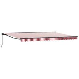 Berkfield Home Retractable Awning Manual Red & White Stripe 500x300 cm - thumbnail 2