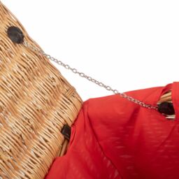 Red Hamper Wicker 55cm Buff Picnic Basket with Cotton Lining in Red - thumbnail 5