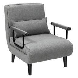 KORVIXA Single 190X65cm Fabric Sofa Bed Sleeper Couch Sofabed in Grey - Size: 0.6m2 - thumbnail 1