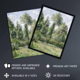 "Artery8 Eragny Poplars Landscape Camille Pissarro Wall Art Poster Print - Size: W24"" x H32""" - thumbnail 2
