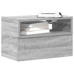 Berkfield Home Wall-mounted Bedside Cabinets 2 pcs Grey Sonoma 45x26x28.5 cm - thumbnail 1