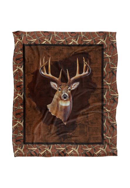 JQ Licensing Cf-Jp Whietail Deer Buck Silky Touch Super Soft Throw Blanket 152 X 127 cm in White - image 1