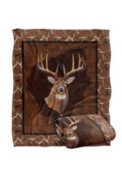 JQ Licensing Cf-Jp Whietail Deer Buck Silky Touch Super Soft Throw Blanket 152 X 127 cm in White - thumbnail 2