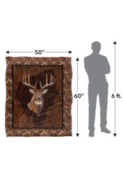 JQ Licensing Cf-Jp Whietail Deer Buck Silky Touch Super Soft Throw Blanket 152 X 127 cm in White - thumbnail 5