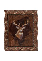 JQ Licensing Cf-Jp Whietail Deer Buck Silky Touch Super Soft Throw Blanket 152 X 127 cm in White - thumbnail 1