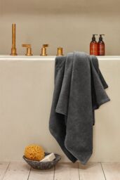 CHRISTY 'Cirrus' Lightweight Fluffy Softloft 100% Cotton Towels in Charcoal - Size: Bath Sheet