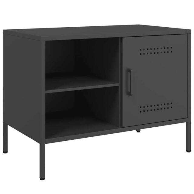 Berkfield Home TV Cabinet Black 68x39x50.5 cm Steel - image 1