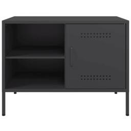 Berkfield Home TV Cabinet Black 68x39x50.5 cm Steel - thumbnail 6