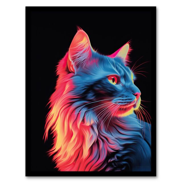 Artery8 Ragamuffin Cat Artwork No 1 By Karen Peters Elegant Bright Uplit Pastel Toned Light Painting Art Print Framed Poster Wall Decor - image 1
