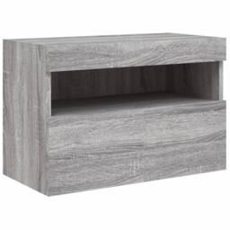 Berkfield Home TV Wall Cabinet with LED Lights Grey Sonoma 60x30x40 cm - Size: 60 x 30 x 40 cm - thumbnail 1
