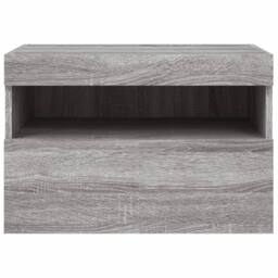 Berkfield Home TV Wall Cabinet with LED Lights Grey Sonoma 60x30x40 cm - Size: 60 x 30 x 40 cm - thumbnail 9