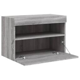 Berkfield Home TV Wall Cabinet with LED Lights Grey Sonoma 60x30x40 cm - Size: 60 x 30 x 40 cm - thumbnail 8