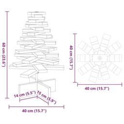 Berkfield Home Festive Wooden Christmas Tree for Decoration Wax Brown 60 cm Soli - thumbnail 8