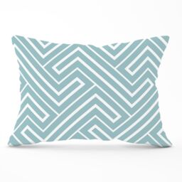 Warren Reed - Designer Blue & White Geometric Pattern Cushions in Green - Size: 60 cm x 60 cm - thumbnail 1