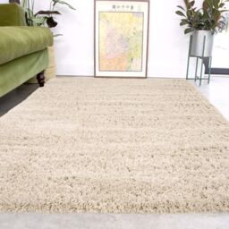 Kukoon Soft Fluffy Thick Pile Shaggy Area Rug, Living Room Bedroom Carpet Runner in Ecru - Size: 120 cm x 170 cm - thumbnail 5