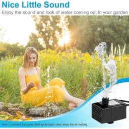 FLAVORA Floating Solar Fountain Pump for Garden Pond in Black - Size: 0.6m2 - thumbnail 4
