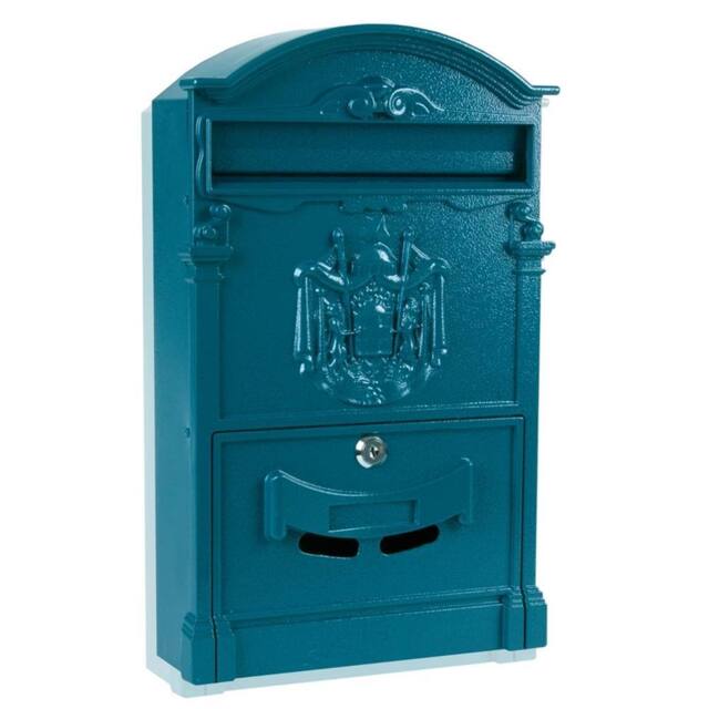 NESTLUNE Blue VINTAGE OUTDOOR LOCKABLE LETTER POST BOX - image 1