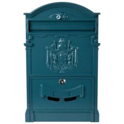 NESTLUNE Blue VINTAGE OUTDOOR LOCKABLE LETTER POST BOX - thumbnail 4