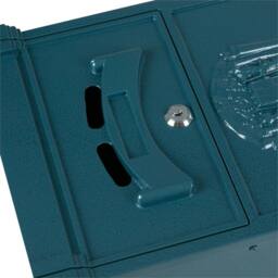 NESTLUNE Blue VINTAGE OUTDOOR LOCKABLE LETTER POST BOX - thumbnail 5