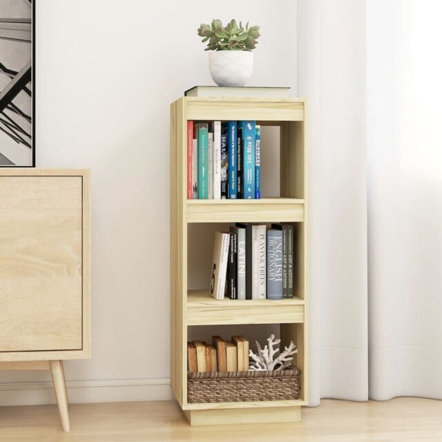 Berkfield Home Book Cabinet/Room Divider 40x35x103 cm Solid Pinewood in Brown - Size: 40 x 35 x 103 cm - image 1