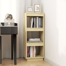 Berkfield Home Book Cabinet/Room Divider 40x35x103 cm Solid Pinewood in Brown - Size: 40 x 35 x 103 cm - thumbnail 3
