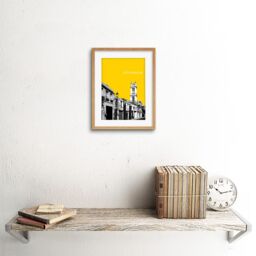 "Artery8 Wall Art Print Stockbridge Edinburgh Scotland Landmark Yellow Framed Art in Beige - Size: W7"" x H9""" - thumbnail 2