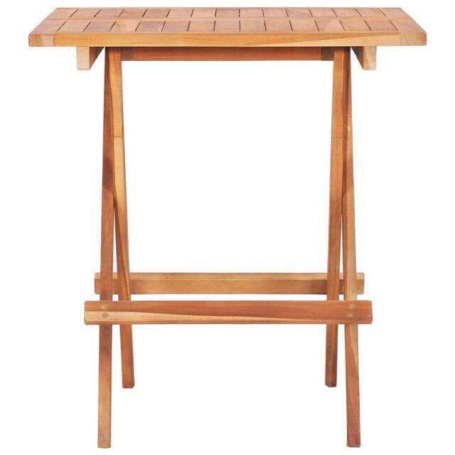 Berkfield Home Elegant Folding Bistro Table 60x60x65 cm Solid Teak Wood in Brown - Size: 60 x 60 x 65 cm - image 1