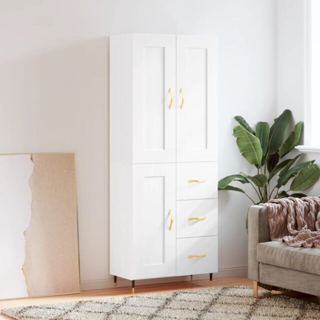 Berkfield Home Highboard White 69.5x34x180 cm Engineered Wood - image 1