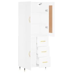 Berkfield Home Highboard White 69.5x34x180 cm Engineered Wood - thumbnail 4