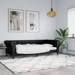 Berkfield Home Day Bed Black 90x190 cm Faux Leather - thumbnail 2